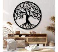 Decorazione murale in Metallo Nero con Albero Della Vita, decorazione murale in Metallo per Sala da pranzo e ufficio, decorazione artistica con Albero Della Vita, scultura Moderna per sogg