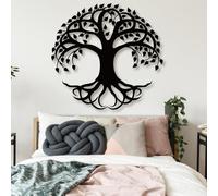 Decorazione murale in Metallo Nero con Albero Della Vita, decorazione murale in Metallo per Sala da pranzo e ufficio, decorazione artistica con Albero Della Vita, scultura Moderna per sogg
