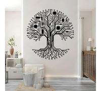 Decorazione murale in Metallo Nero con Albero Della Vita, decorazione murale Moderna in Metallo per bagno, decorazione artistica con Albero Della Vita, scultura Moderna per soggiorno, Came