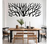Decorazione murale in Metallo Nero con Albero Della Vita, Grande decorazione murale con Radici di rami di alberi in Metallo, scultura Moderna con Albero Della Vita per soggiorno, Camera da