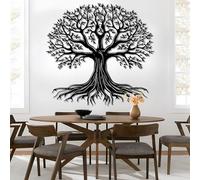 Decorazione murale in Metallo Nero con Albero Della Vita, Grande Ramo in Metallo con decorazione artistica naturalistica per esterni, scultura Moderna con Albero Della Vita per soggiorno,