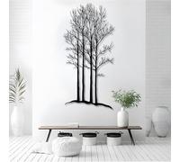 Decorazione murale in Metallo Nero con Albero e Foresta, decorazione murale in Metallo con Natura e Foresta, decorazione Moderna con Opera d'arte Della Foresta per soggiorno, Camera da Let