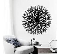 Decorazione murale in Metallo Nero con Albero Rotondo, decorazione murale contemporanea con Ramo astratto in Metallo, decorazione artistica con Albero, scultura Moderna per soggiorno, Came