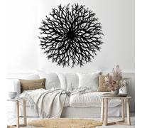 Decorazione murale in Metallo Nero con Albero Rotondo, decorazione murale contemporanea con Ramo astratto in Metallo, decorazione artistica con Albero, scultura Moderna per soggiorno, Came