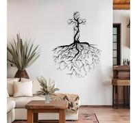 Decorazione murale in Metallo Nero con Croce dell'albero Della Vita, decorazione murale Religiosa Cristiana in Metallo, decorazione artistica a Croce, scultura Moderna per soggiorno, camer