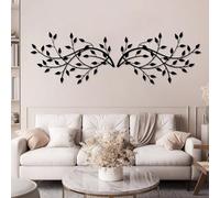 Decorazione murale in Metallo Nero con edera, decorazione murale in Metallo con foglia di alloro sopra il letto, scultura Moderna con edera per soggiorno, Camera da letto, corridoio e scal
