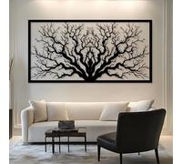 Decorazione murale in Metallo Nero con Ramo d'albero, decorazione murale in Metallo con Albero Della Vita per il bagno, scultura Moderna con Ramo per soggiorno, Camera da letto, corridoio
