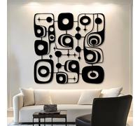 Decorazione murale in Metallo Nero di metà secolo, decorazione murale Geometrica Moderna in Metallo per Sala da pranzo, decorazione artistica di metà secolo, scultura Moderna per soggiorn