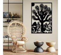 Decorazione murale in Metallo Nero Joshua Tree, decorazione murale per esterni in Metallo con Cactus del deserto, decorazione artistica Moderna con Joshua Tree per soggiorno, Camera da Let