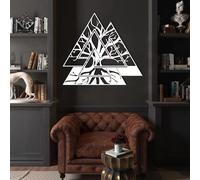 Decorazione murale vichinga in Metallo Bianco, decorazione murale in Metallo con Albero Della Vita e Arte pagana norrena, decorazione artistica vichinga, scultura Moderna per soggiorno, ca