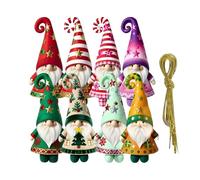 Decorazioni Natalizie in Legno con Gnomi - Set da 8 Pezzi, Statuine Decorative Incantevoli, Addobbi Rustici per Feste Invernali Ornamenti per Casa, Giardino, Capodanno, Interno, Esterno