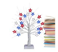 Decorazioni per Il 4 Luglio | Centrotavola Artificial Con Albero E LED Rosse Bianche Blu A Stella - per Festa, Soggiorno, Camera Da, Cameretta, Scrivania, Comodino,Regalo Ideal