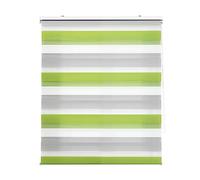 Decorblind | Estor Enrollable Doble Capa Noche y Día - Instalación Pared o Techo, 160x180 Ancho x Largo, 157x175 Medida Tela - Tricolor Gris-Pistacho-Blanco para Ventana