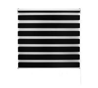 Decorblind | Estor Enrollable Doble Capa Noche y Día - Instalación Pared o Techo, Medida 140x180 Ancho x Largo, Tela 137x175 - Color Negro, Para Ventana