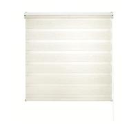 Decorblind | Estor Enrollable Doble Capa Noche y Día Instalación Pared o Techo, Medida Estor: 140x180 Ancho x Largo/Medida Tela Estor: 137x175 - Estor Color Crudo, Estor Noche y Día Ventana