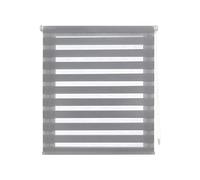 Decorblind | Estor Enrollable Doble Capa Sin Herramientas y Sin Taladrar, Medida 140x220 Ancho x Largo, Tela 137x215 - Noche y Día Color Gris, Para Ventanas