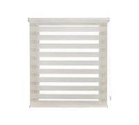 Decorblind | Estor Enrollable Doble Capa sin Herramientas y sin Taladrar, Medida Estor: 80x220 Ancho x Largo/Medida Tela Estor: 77x215 - Estor Noche y Día Color Crudo, Estores para Ventanas