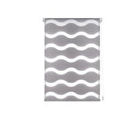 Decorblind | Estor Enrollable Noche y Día Doble Capa Sin Herramientas y Sin Taladrar, Medida 42x150 Ancho x Largo, Tela 39x145 - Color Plata, Para Ventanas