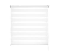 Decorblind Store - Enrollador de doble capa, noche y día, instalación en pared o techo, tamaño: 120 x 250 cm, ancho x largo/medición de tela de la tienda: 117 x 245 cm, color blanco