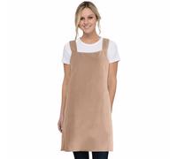 DecorDwell Delantales de Cocina, Delantal Cruzado con 2 Bolsillos, Chef Delantal,Algodón, Ajustable, Impermeable, para Cocinar, Barbacoa, Hornear, Restaurante y Jardinería Cafetería(Caramelo)