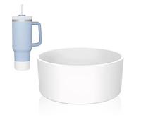DecorDwell Funda de Copa Antideslizante, Silicona Vaso de Botella Antideslizante Tapas, Cubierta de Taza Antiescaldado, para Botellas de Agua de 9 cm y 3,54 Pulgadas de diámetro (Blanco)