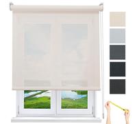 DECORESTOR Estor Enrollable Screen 3% Premium a Medida - 220 x 240 cm - Desde 40 a 300 cm de Ancho. Blanco Lino. Intimidad y Aislamiento térmico. Stores Enrollables PVC para Ventanas y Puertas