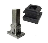 Decorex Hardware Conectores giratorios de aluminio y zapatas de base plana para balaustres cuadrados de 1,27 cm, kit de barandilla de escalera fácil de usar, 10 conectores y 10 zapatos negros