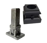 Decorex Hardware Conectores giratorios de aluminio y zapatas de base plana para balaustres redondos de 5/8 pulgadas, kit de barandilla de escalera fácil de usar, 10 conectores y 10 zapatos negros