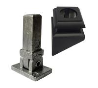 Decorex Hardware Conectores giratorios de aluminio y zapatas inclinadas en ángulo para balaustres redondos de 5/8 pulgadas, kit de barandilla de escalera fácil de usar, 10 conectores y 10 zapatos