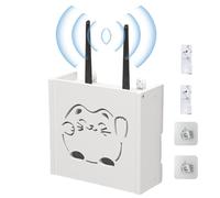 Decorhome Caja de almacenamiento para router, router, router Fortune Cat Hollow Router Hider Box, bonita caja organizadora de router, soporte para routers wifi para mandos a distancia, joyas