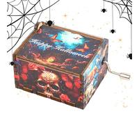Decorhome Caja de música, caja de música de madera, pequeñas cajas de música de madera, único este es una melodía de Halloween, para Halloween, Navidad, Acción de Gracias