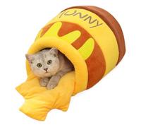 Decorhome Cama para gatos - Bonita casa de mascotas semicerrada para gatos y perros pequeños | Cama lavable para gatos con diseño suave y cómodo | Nido acogedor para mascotas para dormir | Cachorro de