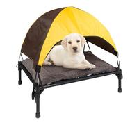 Decorhome Cama para perro, cama elevada plegable para mascotas con toldo extraíble, cama portátil de tela Oxford duradera para acampar y playa, incluye bolsa de transporte adicional, cama fuera del