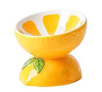 Decorhome Cuenco elevado inclinado para gatos | Cuenco individual para mascotas | Cuenco elevado para comida para gatos con diseño de frutas, suministros para mascotas, estrés, prevención de reflujo