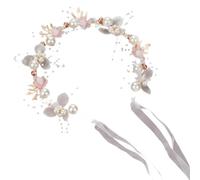 Decorhome Diadema para niña de flores, coronas de flores para bodas, elegante tocado de perlas hecho a mano para niñas de flores, accesorio multifuncional para el cabello, Siehe Beschreibung, Ver