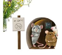 Decorhome Pegatinas de agujero de ratón, 3 ratones decoración del hogar pegatinas de ratón - esquina de dibujos animados decorativos PVC pegatinas de pared impermeables pegatinas de pared para puerta
