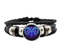 Decorhome Pulsera de signos espiritual, pulsera de constelación espiritual, pulsera unisex de cuero portátil para hombre