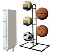 Decorhome Soporte de almacenamiento de pelotas - Soporte de 5 pisos | Organizador de equipo deportivo | Soporte de baloncesto para voleibol, fútbol, baloncesto | Caja de almacenamiento multiusos para