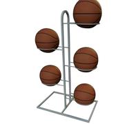 Decorhome Soporte de almacenamiento de pelotas - Soporte de 5 pisos | Organizador de equipo deportivo | Soporte de baloncesto para voleibol, fútbol, baloncesto | Caja de almacenamiento multiusos para