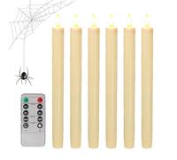 Decorhome Velas cónicas sin llama con control remoto, velas de decoración de Halloween de mecha cálida | Vela cónica LED sin llama de 8.8 pulgadas con control remoto de 10 teclas para Halloween