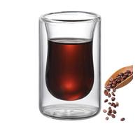 Decorhome Vidrio de doble pared | Tazas de café de vidrio transparente de borosilicato resistente al calor | Tazas de café con capa de aislamiento térmico, perfectas para capuchino, té, café con