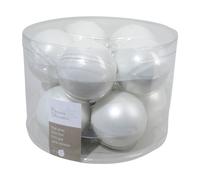 Decoris Bola de Navidad de Cristal, Color Blanco Invierno, 6 cm