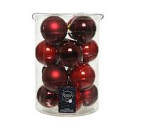 Decoris - Bolas de Navidad (16 unidades, cristal, 8 cm de diámetro, 16 unidades, 8 cm), color rojo
