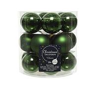 Decoris Bolas de Navidad de cristal, 4 cm x 18 unidades, color verde pino