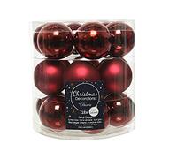 Decoris Bolas de Navidad de cristal, 4 cm x 18 unidades, pequeñas bolas de navidad de buey