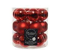 Decoris Bolas de Navidad de Cristal, 4 cm x 18 Unidades, pequeñas, Color Rojo