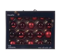 Decoris Bolas de Navidad de cristal, 5-7 cm, juego de 21 unidades, mate, brillante y transparente, bolas de árbol de Navidad para árbol de Navidad, cristal Kerstbal de 7 cm
