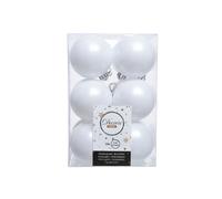Decoris Bolas decoración árbol navidad blancas Ø6 cm - Caja con 12 unidades para decoración navideña con diferentes acabados y texturas