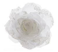 Decoris DEO4063489 - Flor, Poliéster, Blanco, 14 x 14