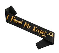 Decorit Banda I Found My Keeper para compromiso, despedida de soltera, despedida de soltera con purpurina negra y dorada, Muggle to Mrs Parry Hotter H P temática Bride to Be decoraciones y suministros